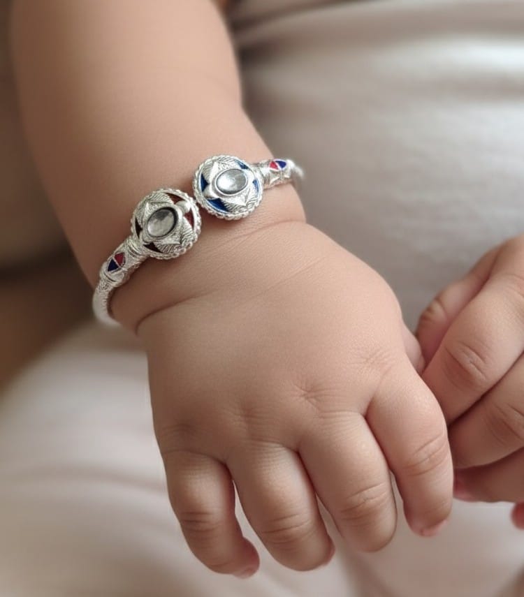 Royal Motif Baby Silver Bracelet