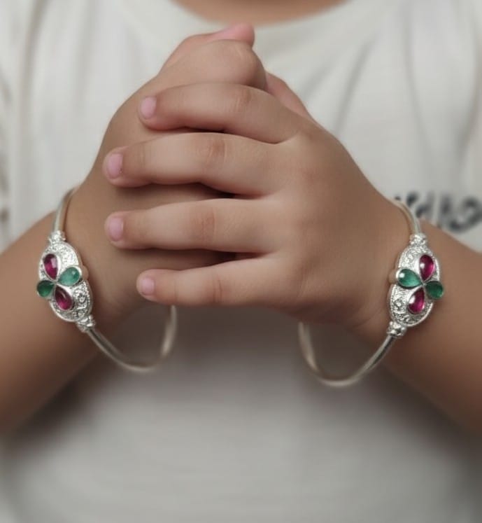 Silver Blossom Bangles