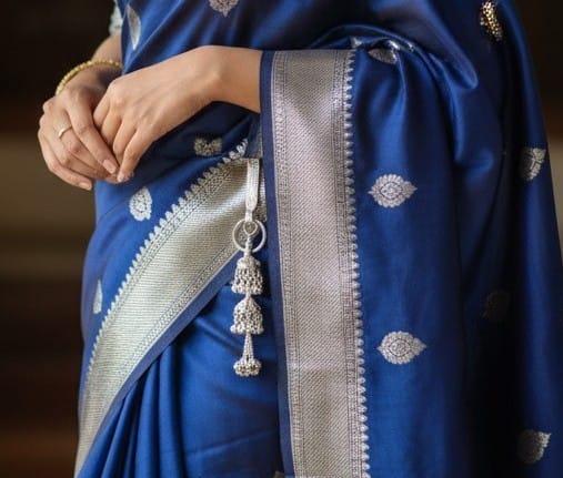 Classic Silver Jhumka Keychain Charm