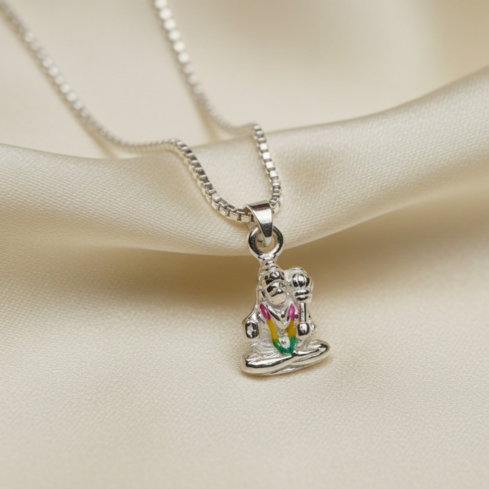 Silver Sitting Hanuman Ji Locket