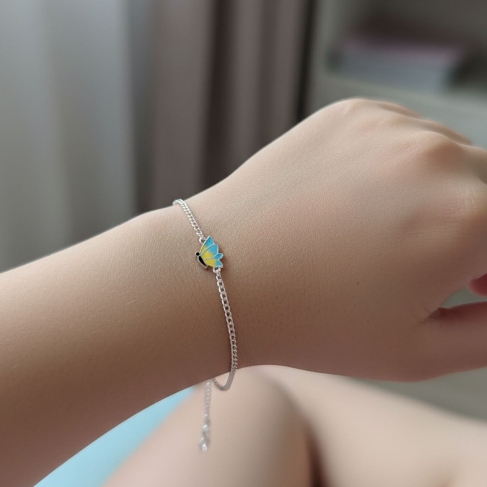 Butterfly Charm Silver Bracelet