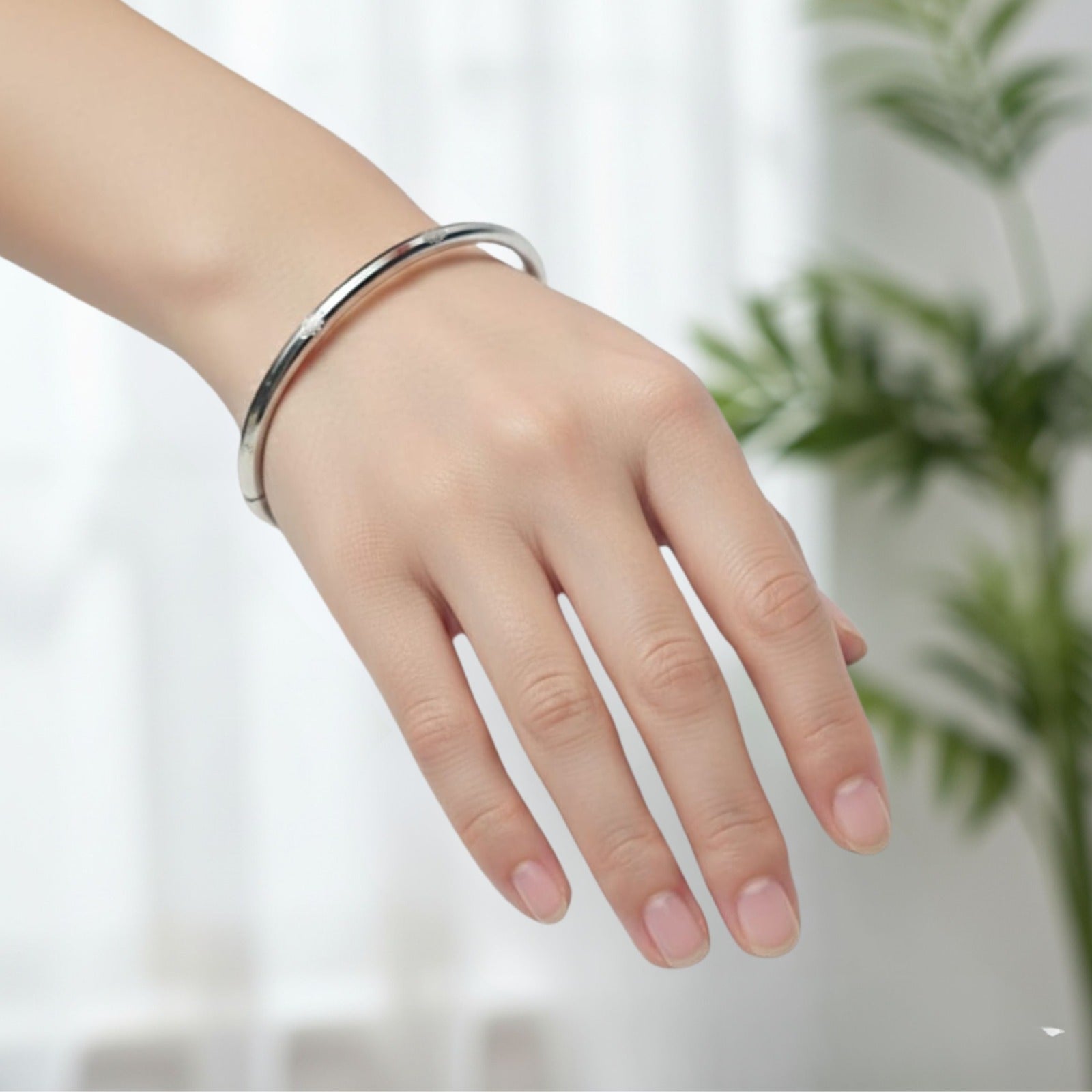 Silver Fine Engraved Bangle