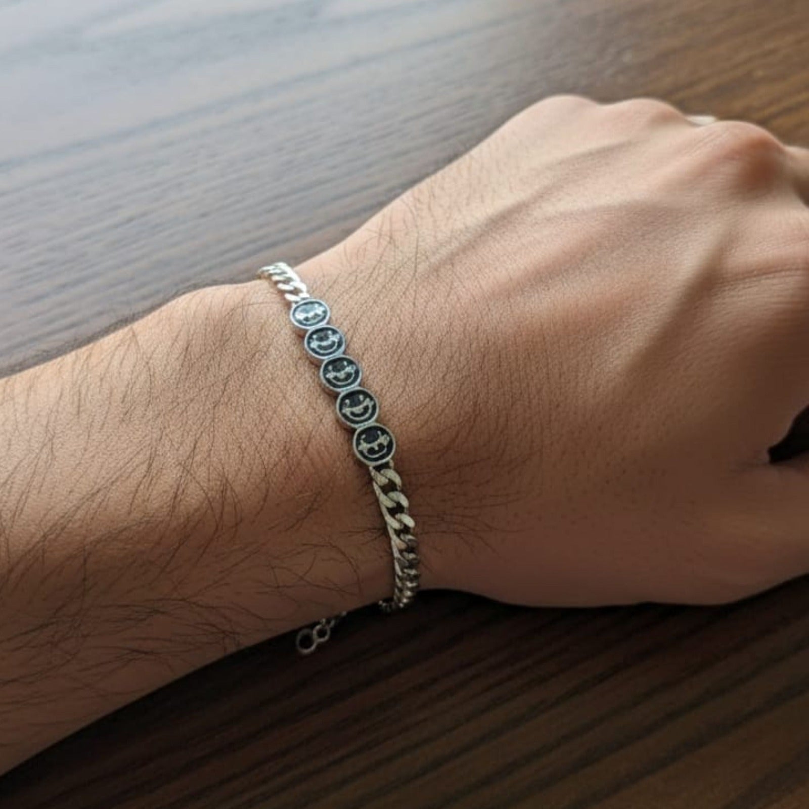 Silver Om Link Bracelet