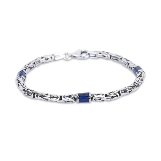 Blue Stone Chain Bracelet