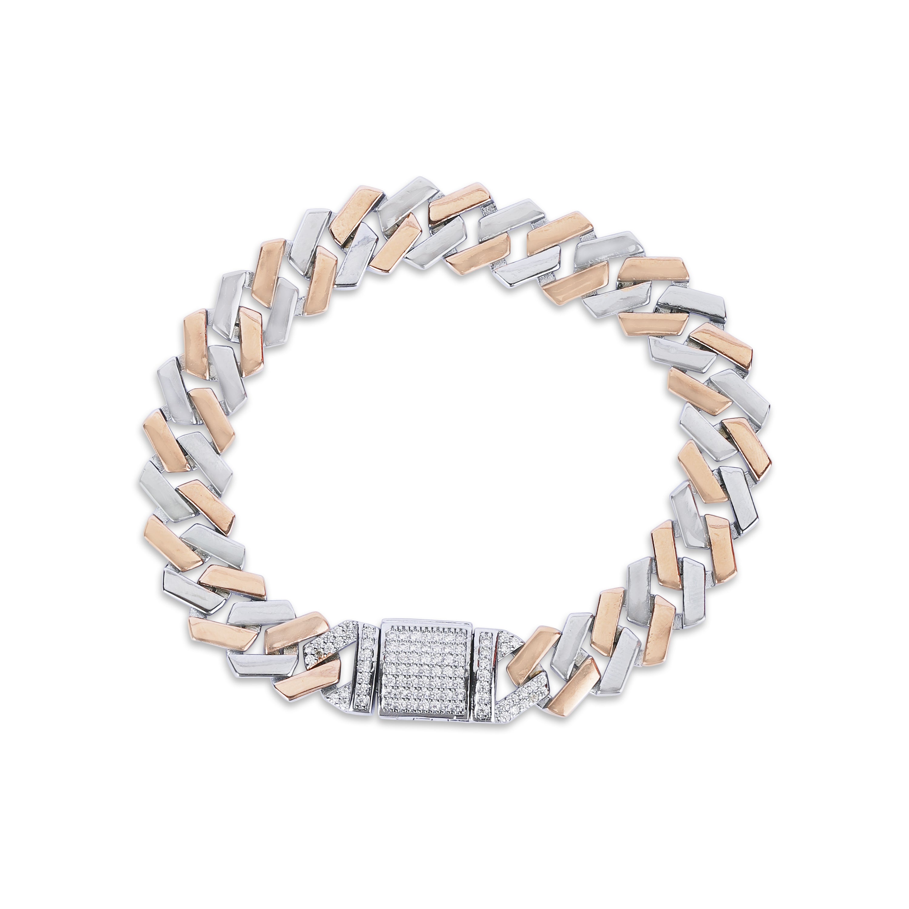 Dual Tone Cuban Bracelet