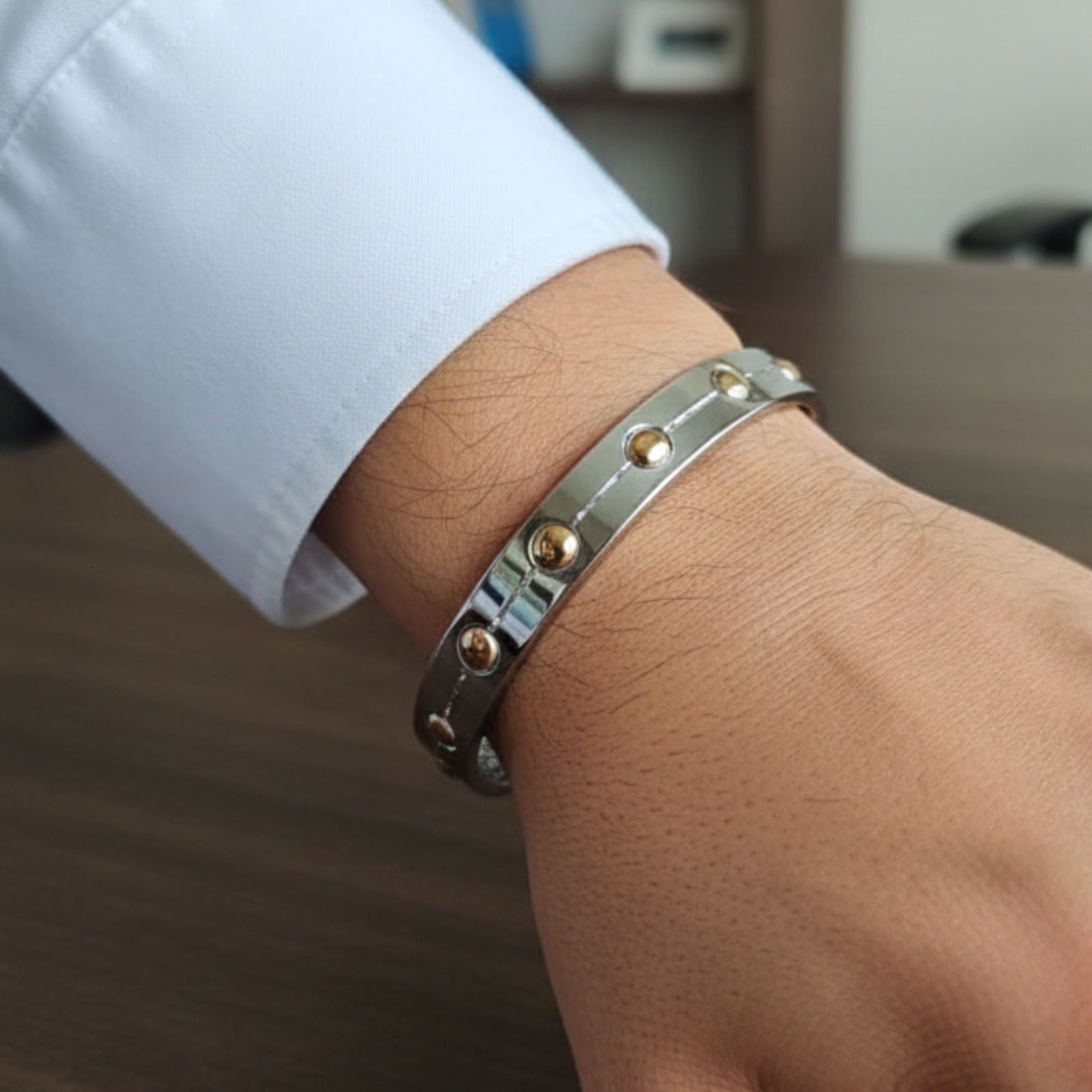 Silver Golden Dots Kada