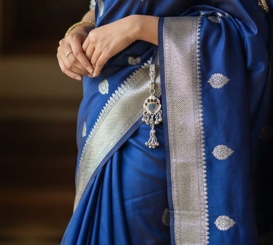 Royal Blossom Silver Keychain Charm