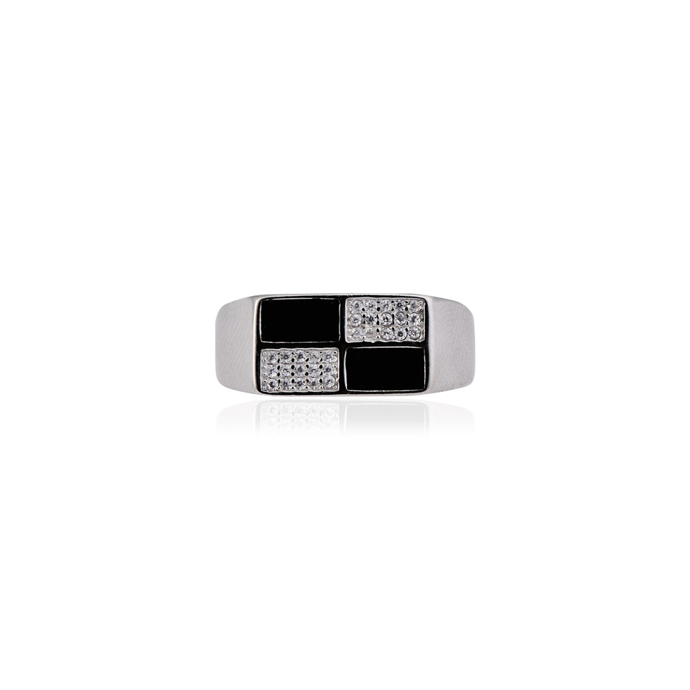 Black Rhinestone Ring