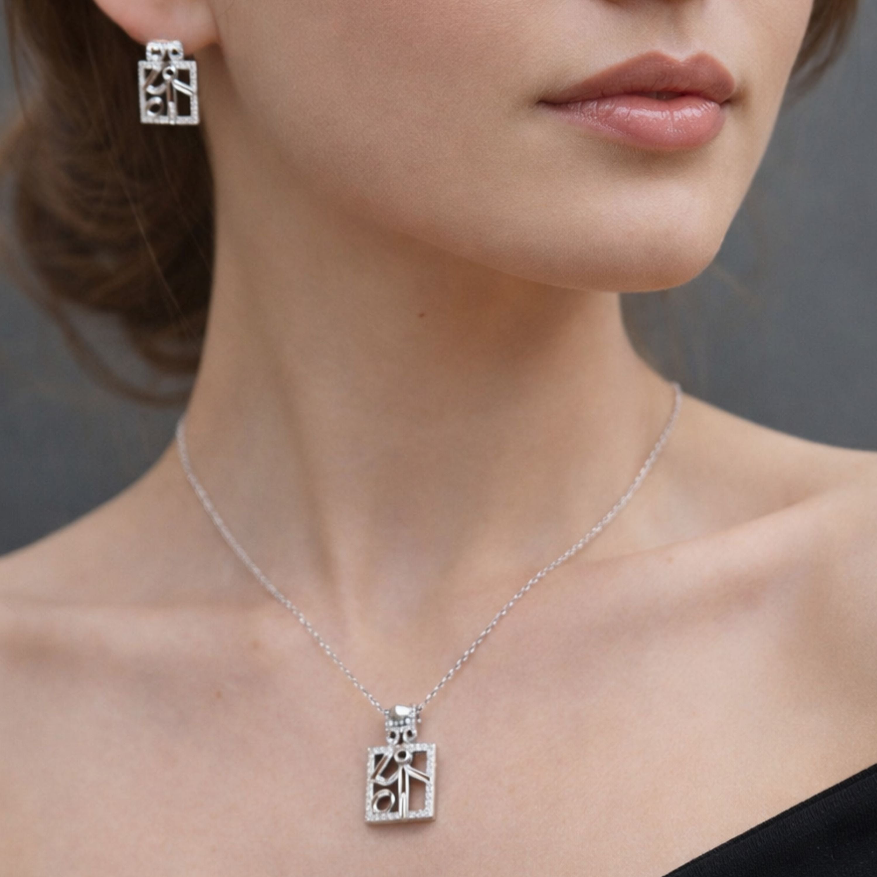 Urban Square Elegance Pendant Set