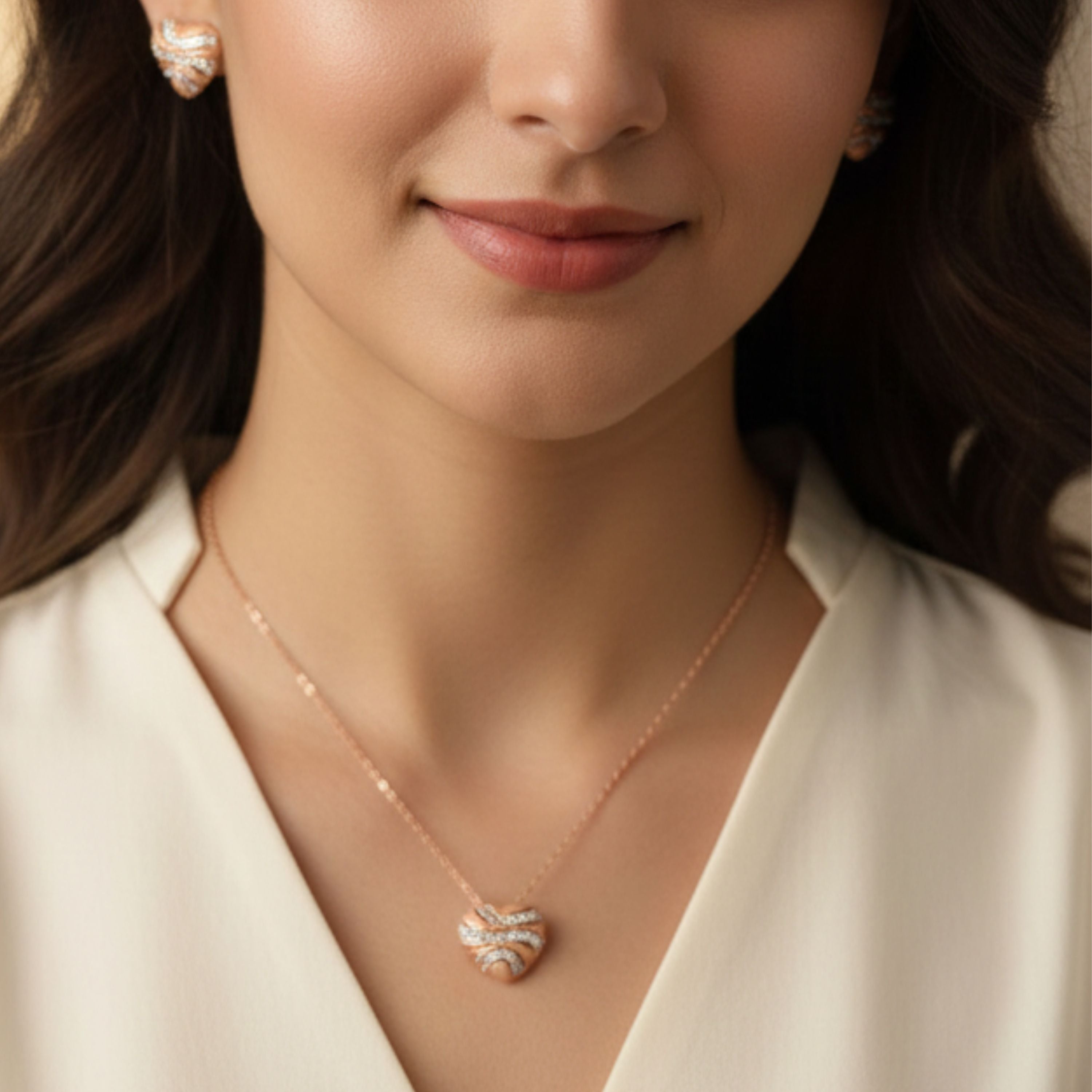 Dilruba Heart Pendant Set