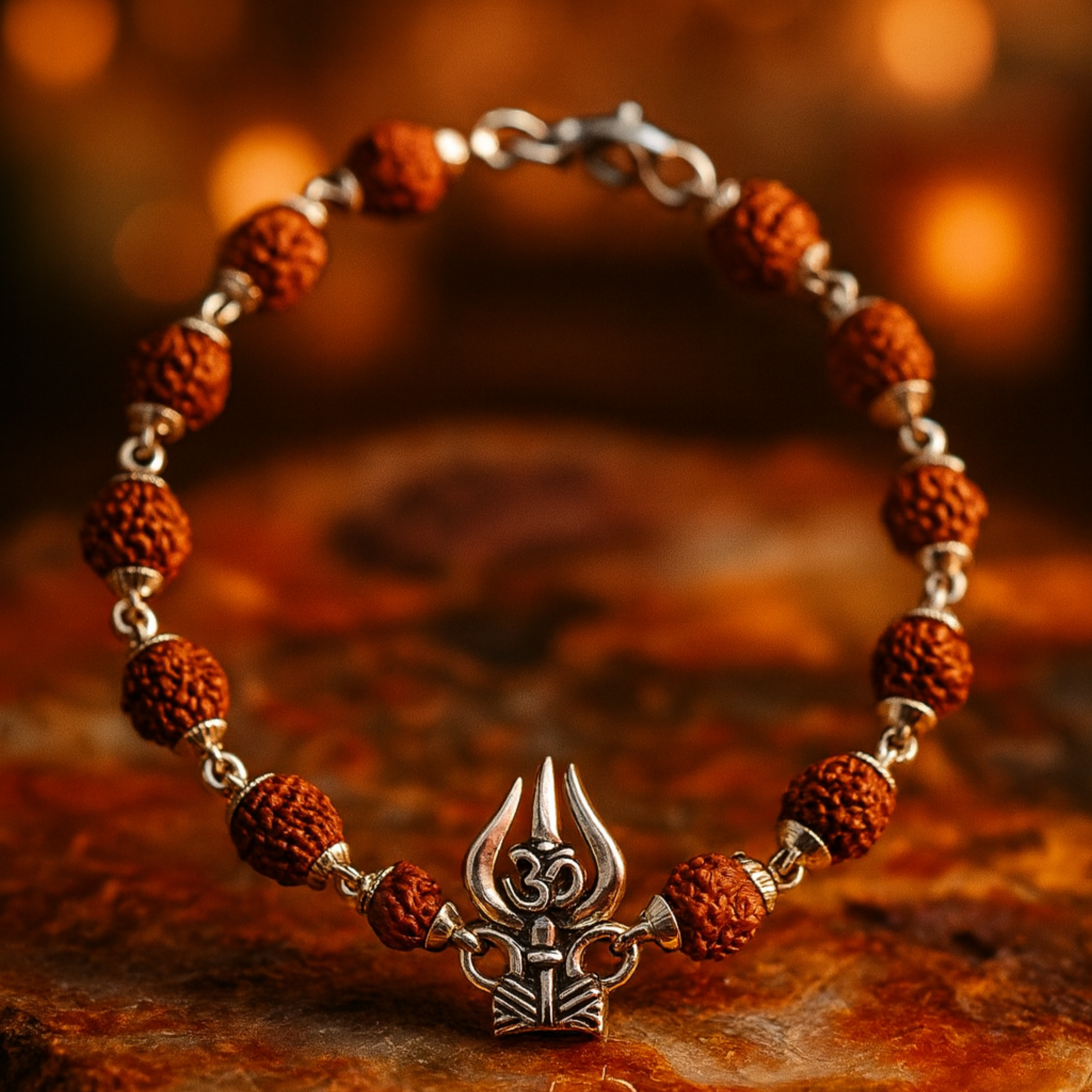 Om,Damru ,swastik ,Rudraksh Bracelet