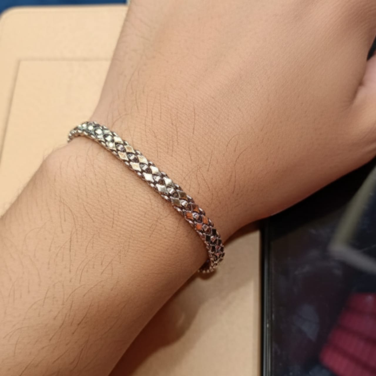 Silver Titan Weave Bracelet