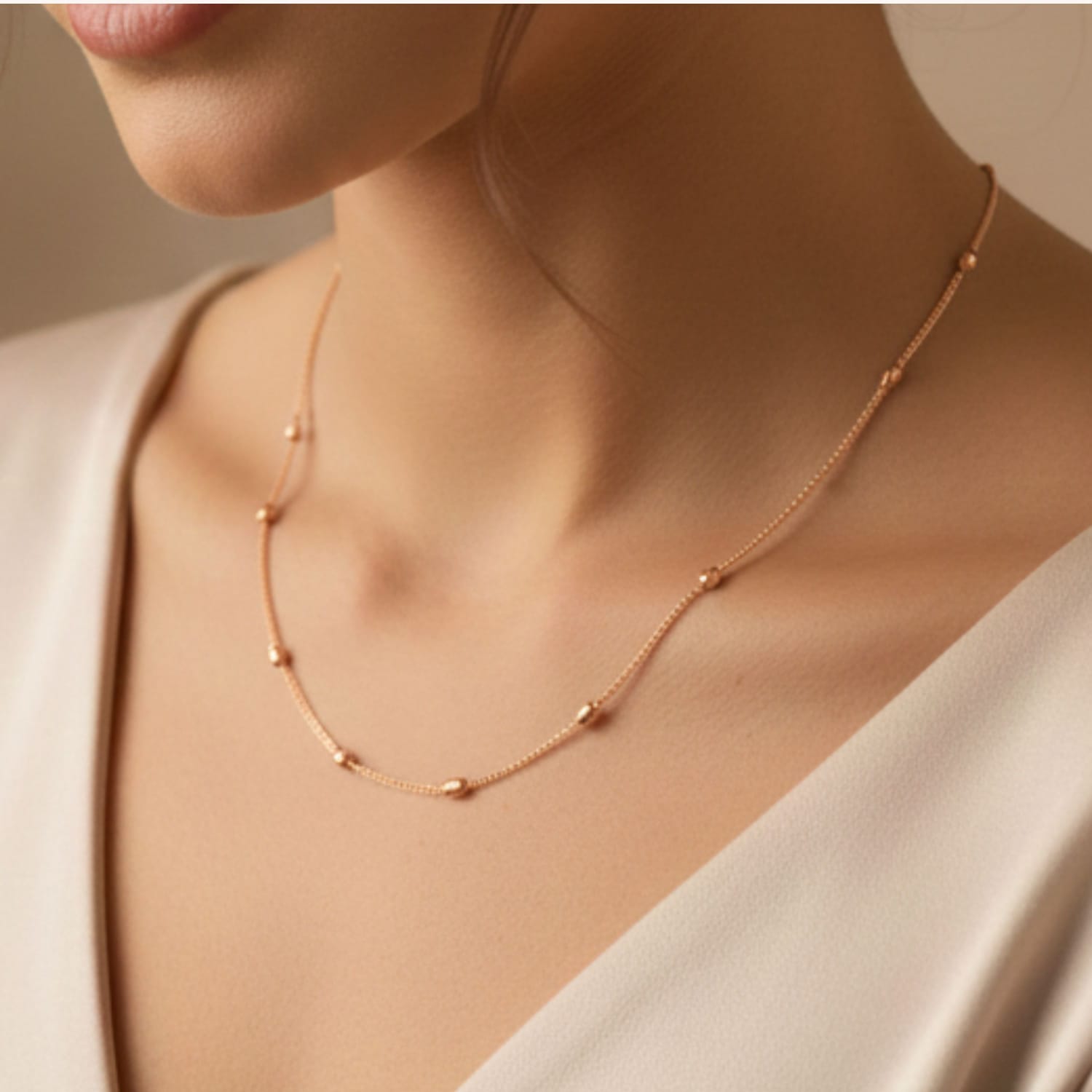 Rose Orbit Silver Chain