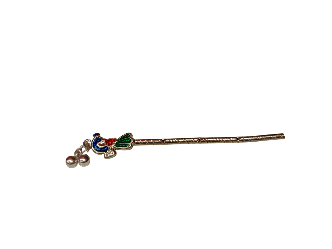 Peacock Charm Silver Flute