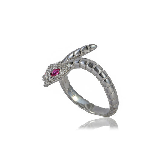 Silver Serpent's Gaze Ring