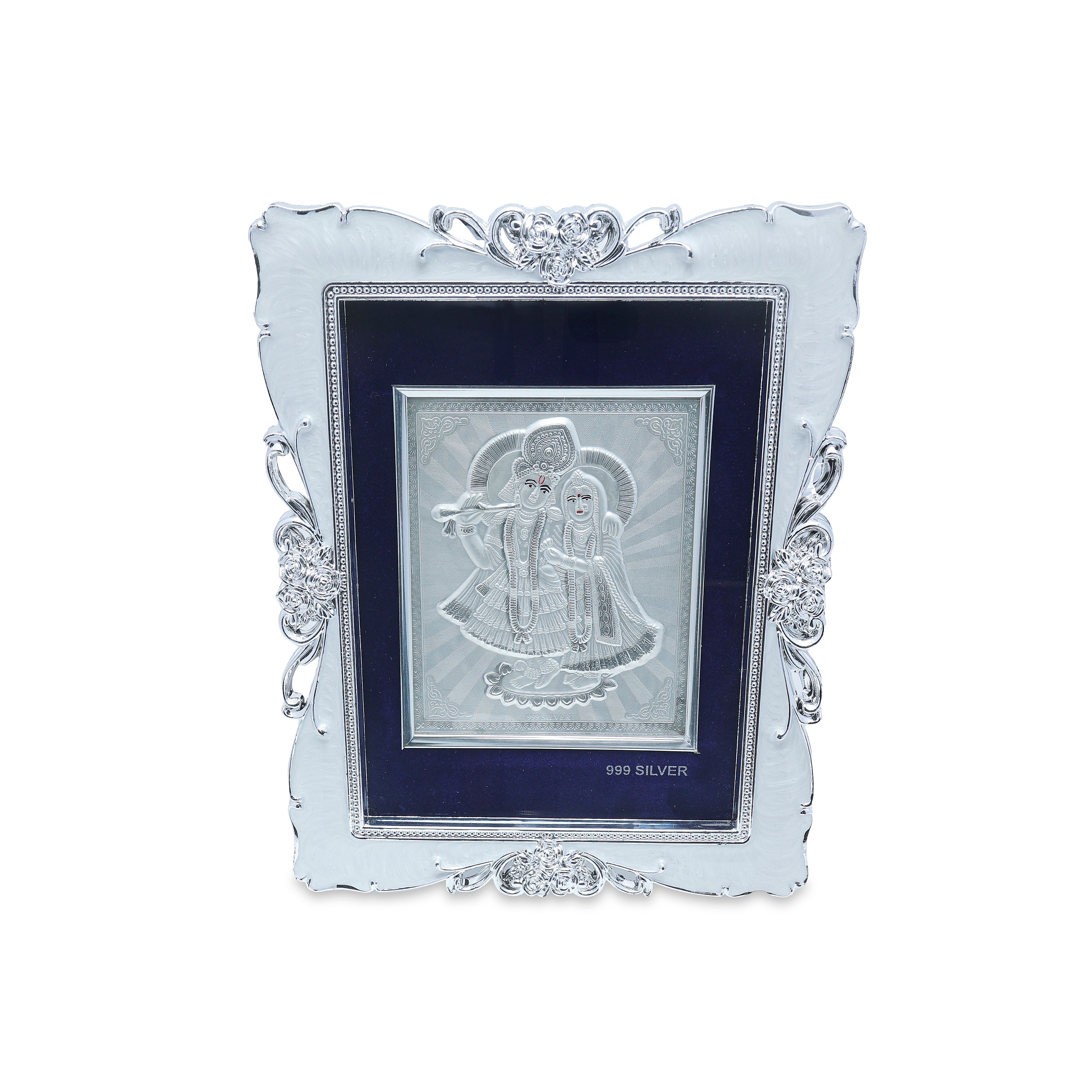 Divine Love – Radha Krishna Silver Frame