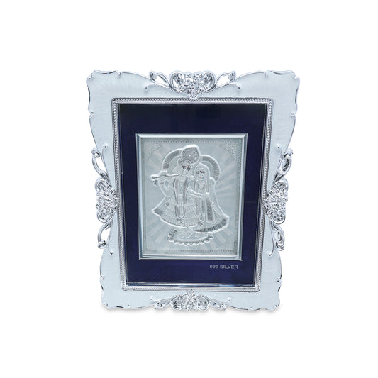Divine Love – Radha Krishna Silver Frame