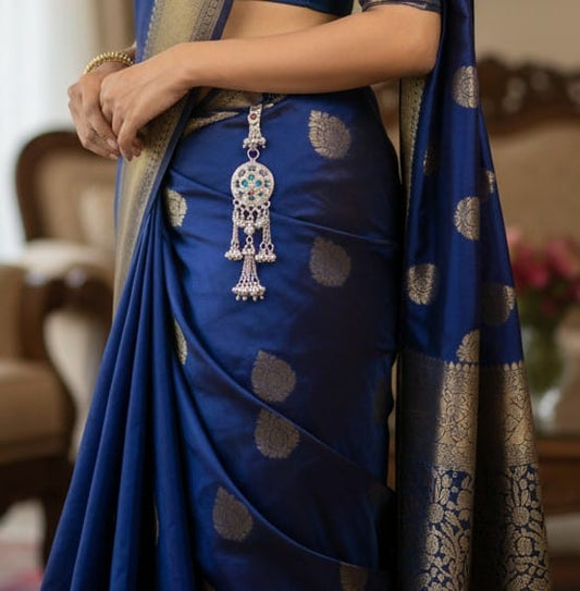 Royal Bloom Silver Keychain