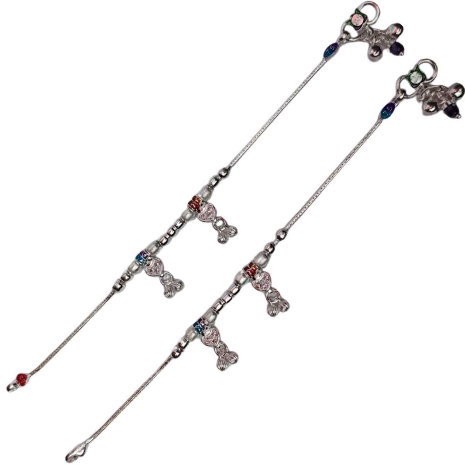 Rainbow Shine Silver Payal