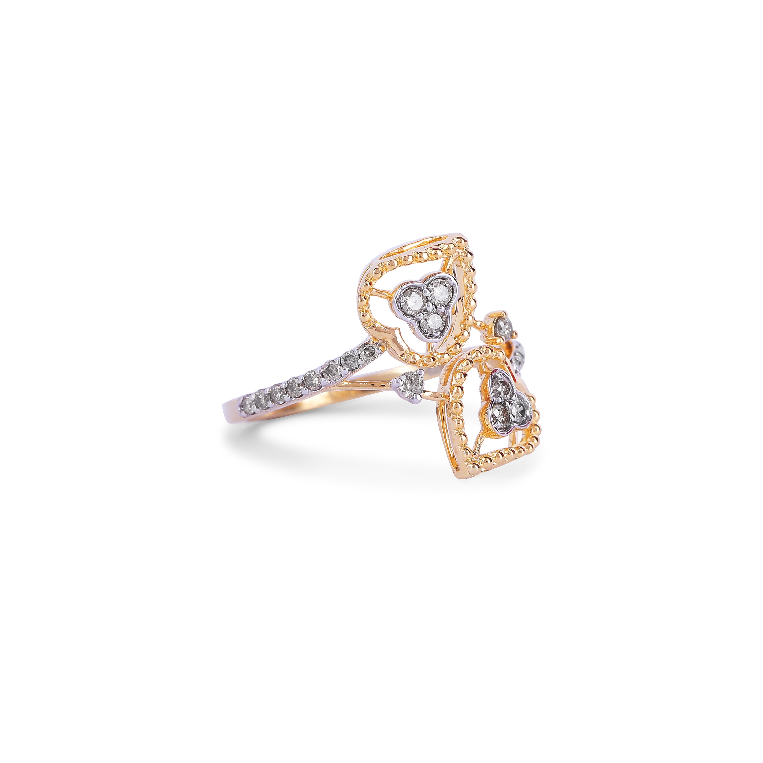 Double Heart Sparkle Ring