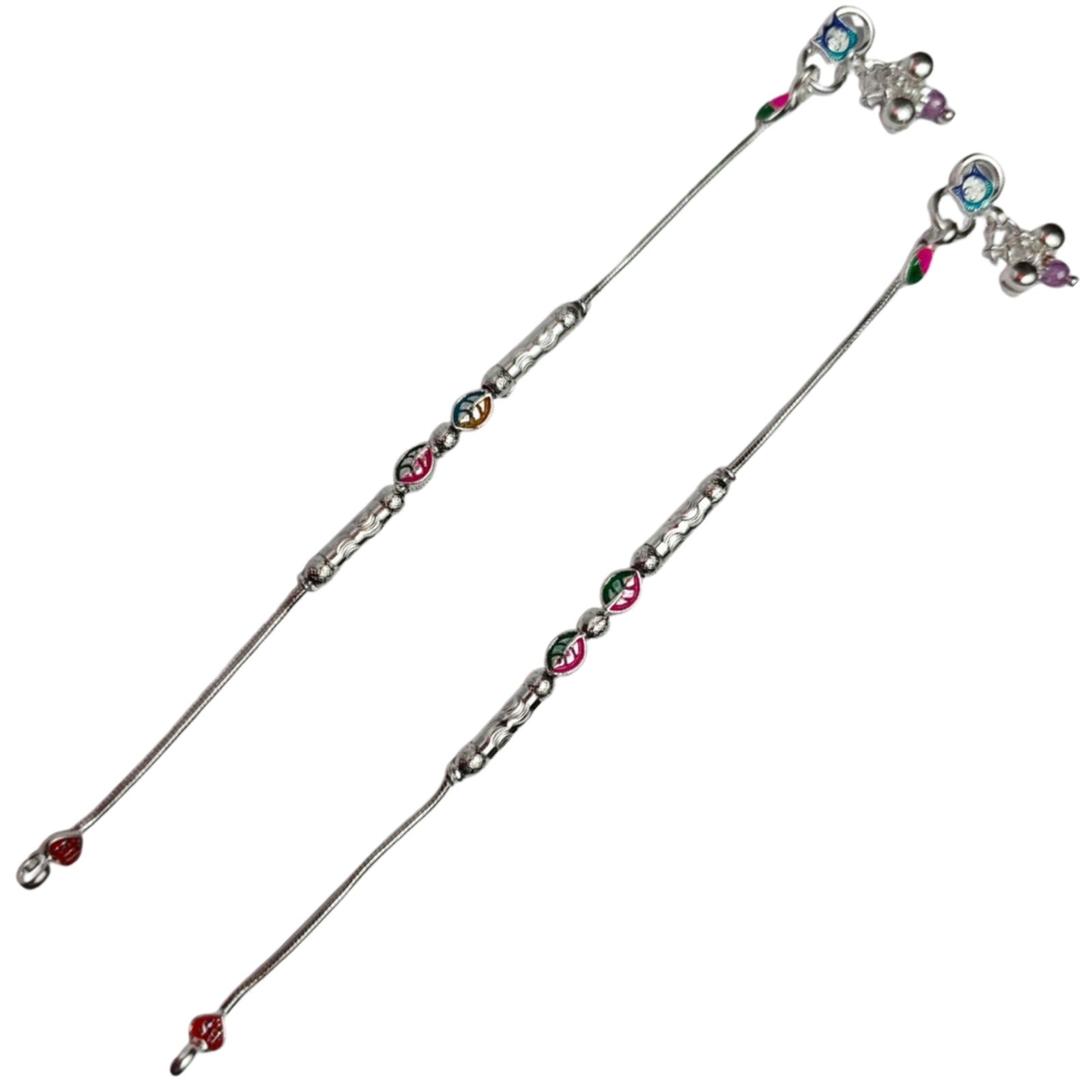 Color Pearl Silver Payal