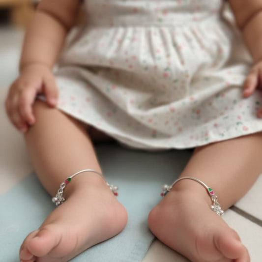 Color Pearl Silver Payal