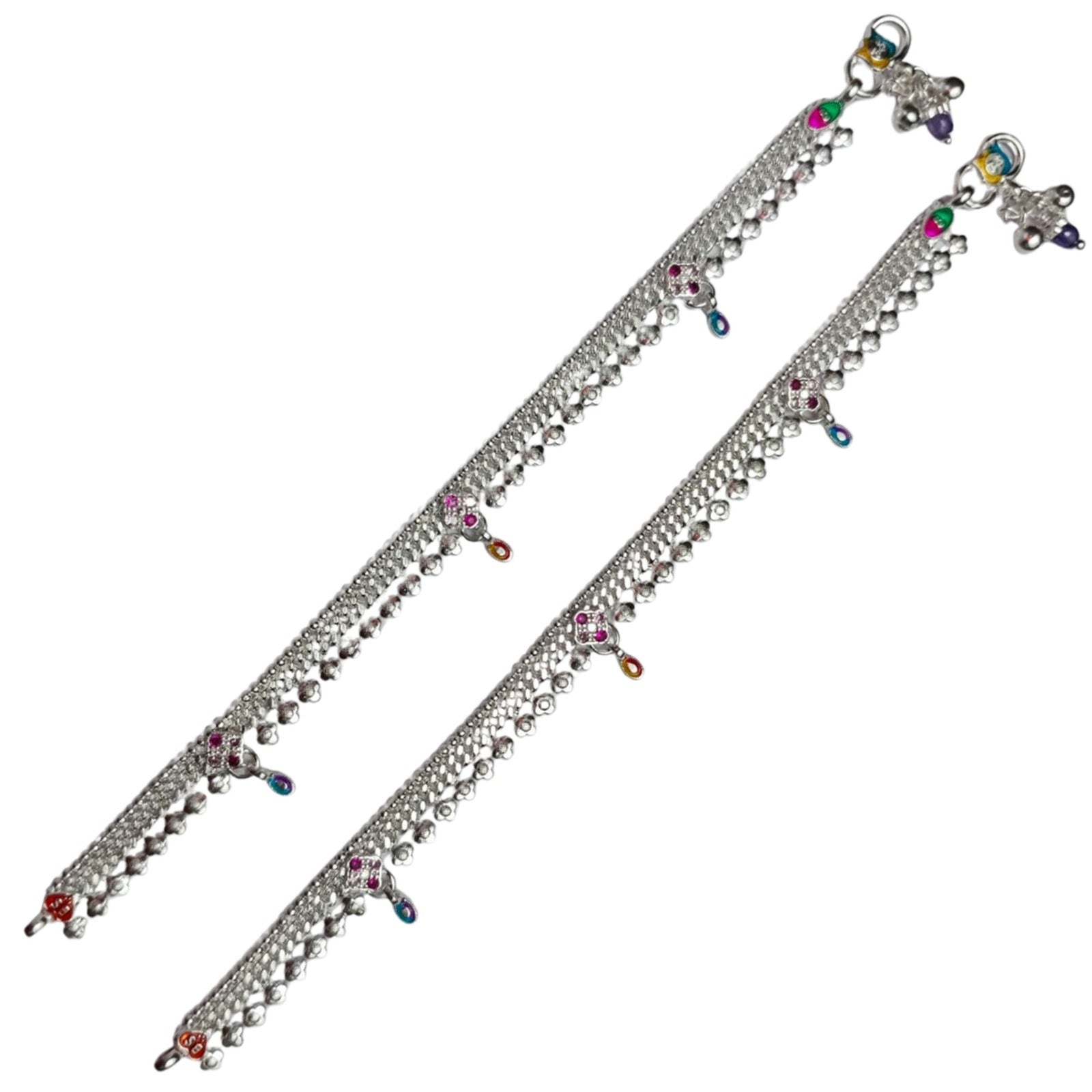 Sparkling Drop Silver Payal