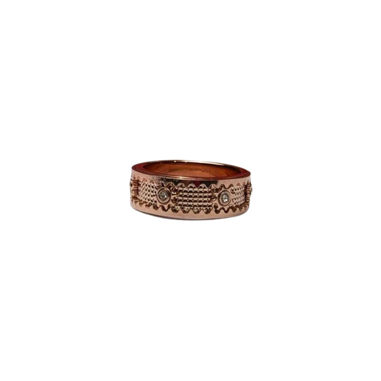 Rose Gold Textured Band Ring