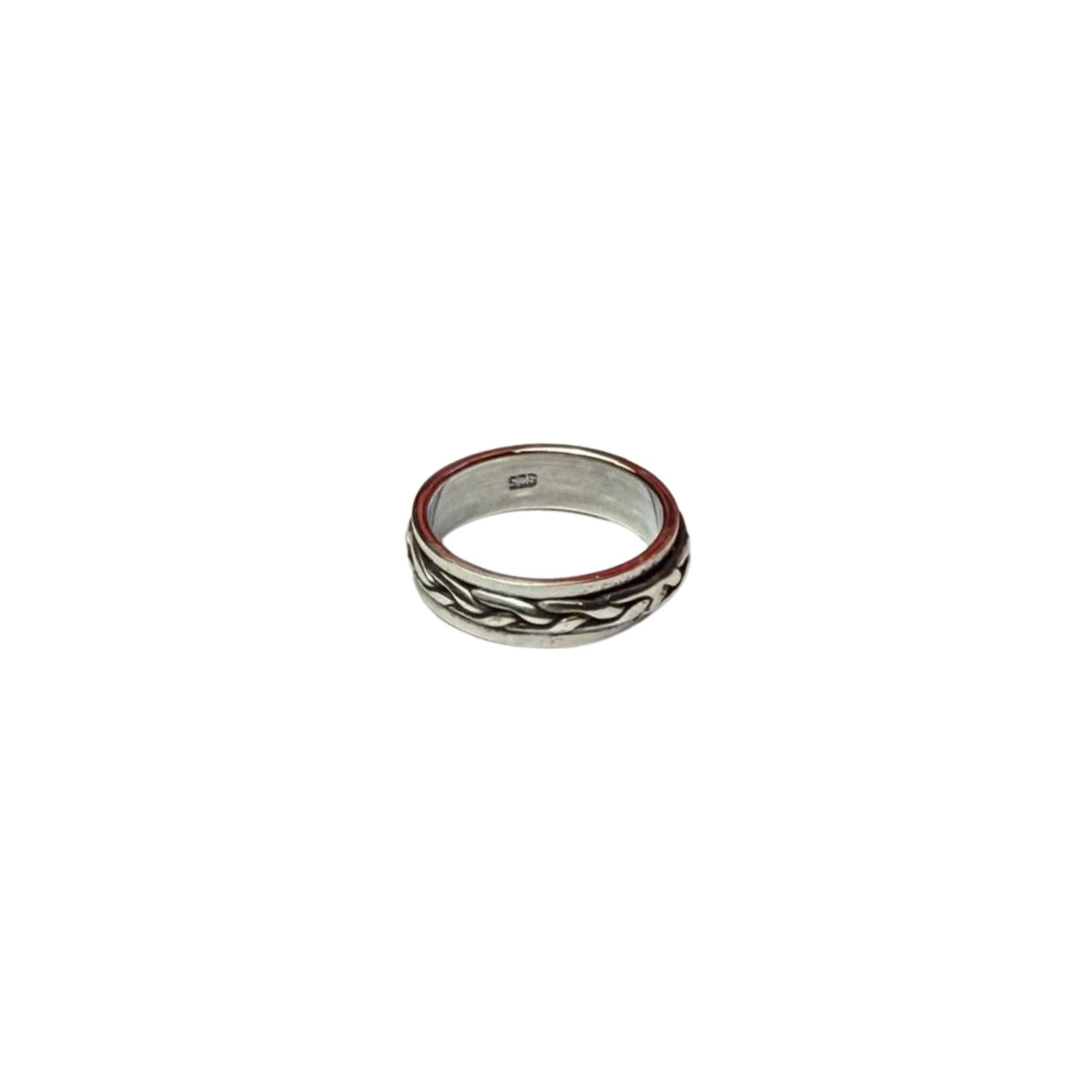 Braided Silver Spinner Ring