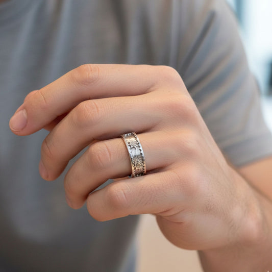 Vintage Floral Pattern Band Ring