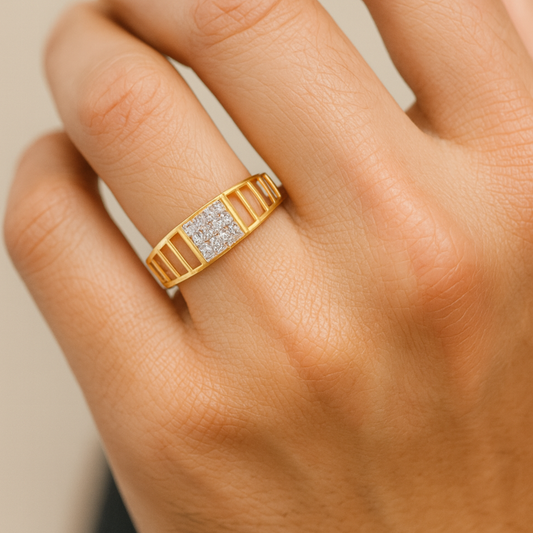 Regal Square Grid Ring