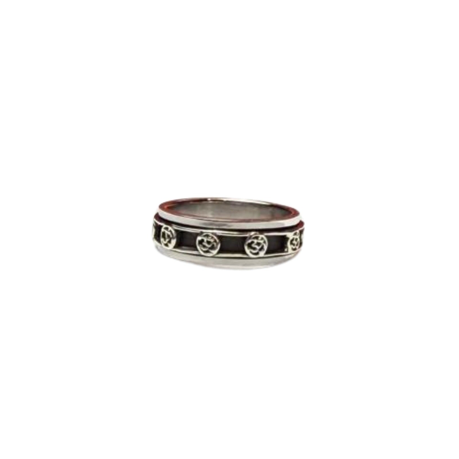 Om Symbol Silver Spinner Ring