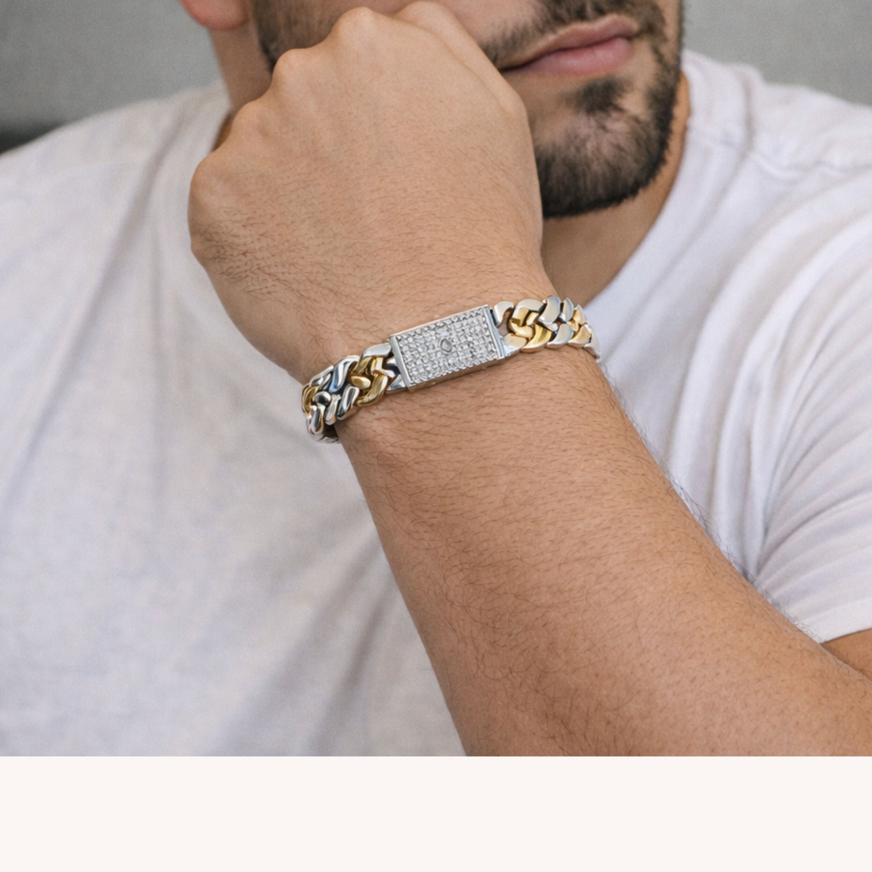 Gold-Silver Cuban Link Bracelet