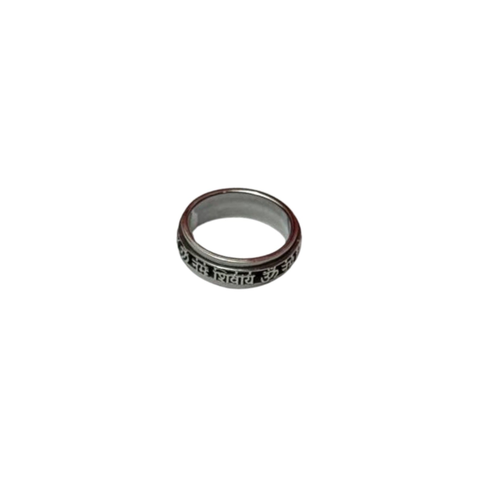 Om Namah Shivay Silver Spinner Ring