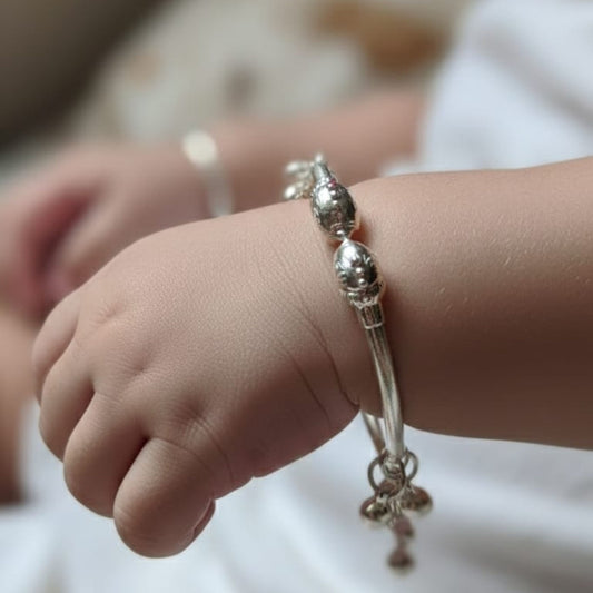 Baby Floral Silver Baby Kada