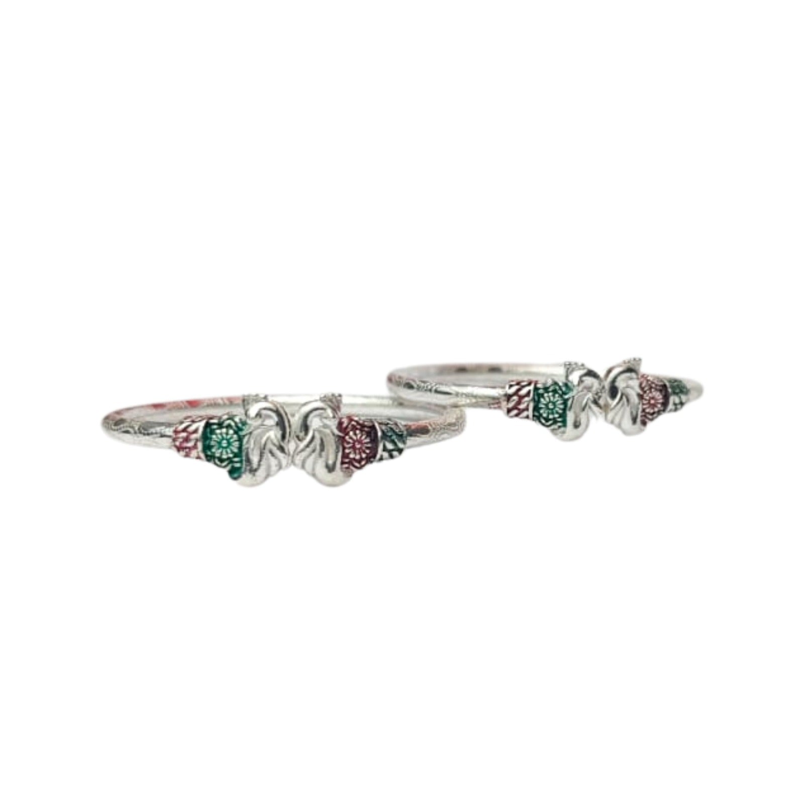 Baby Dual-Color Floral Silver Kada