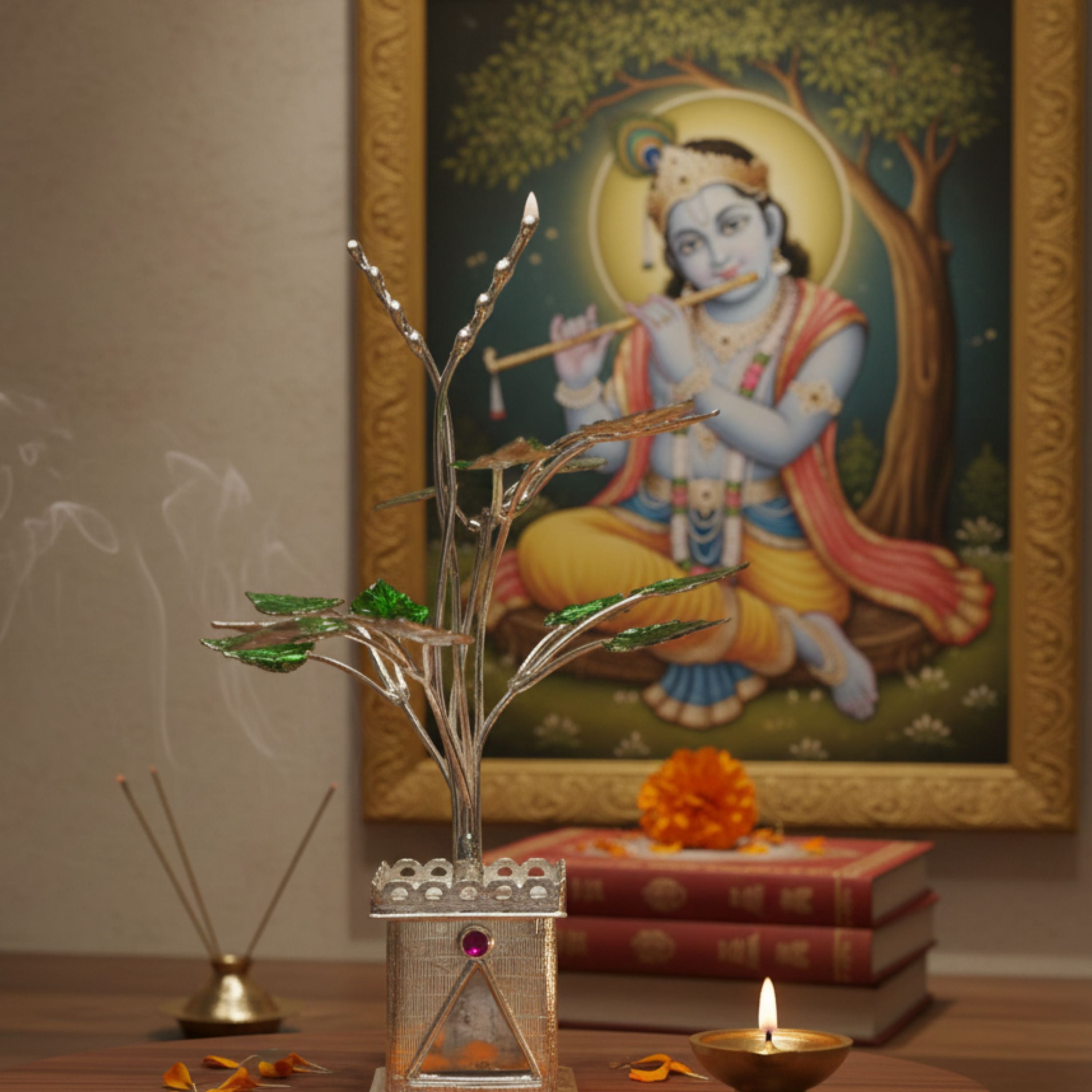 Elegant Silver Tulsi Plant