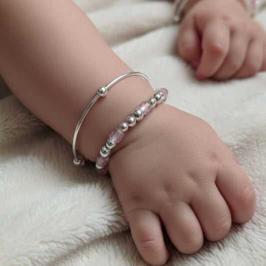 Soft Blossom Sterling Silver Baby Kada