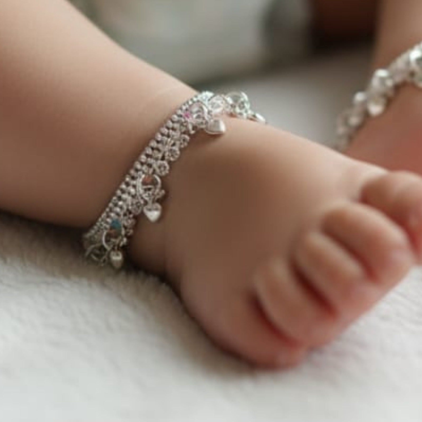 Sparkle Bells Silver Payal