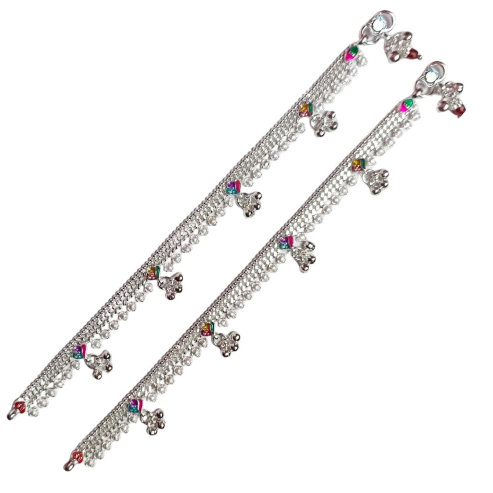 Rainbow Spark Silver Payal