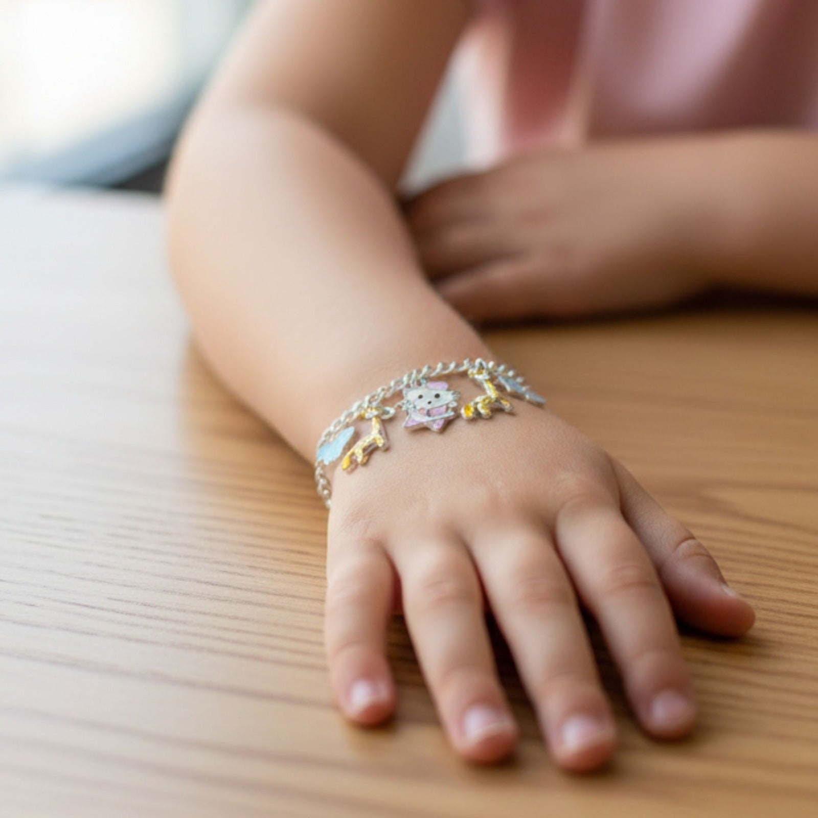 Cute Animal & Cloud Charm Silver Bracelet