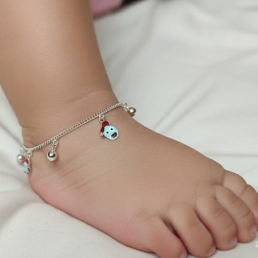 Blue Bear Charm Silver Payal