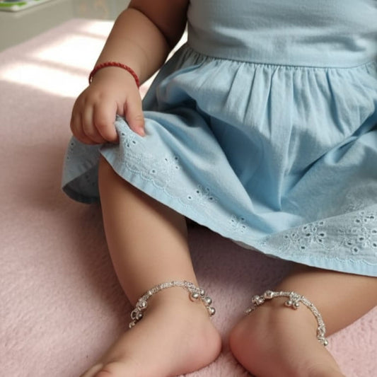 Pink Charm Silver Payal