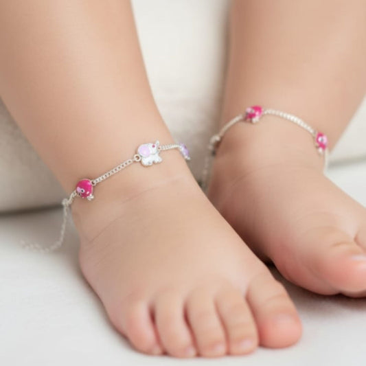 Kitty Charm Silver Payal