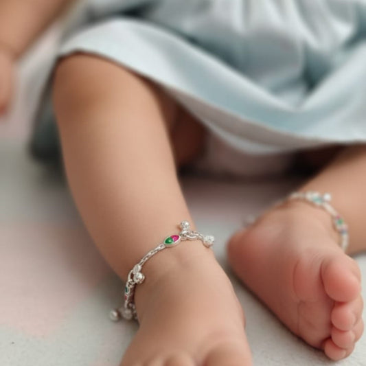 Color Drop Silver Payal