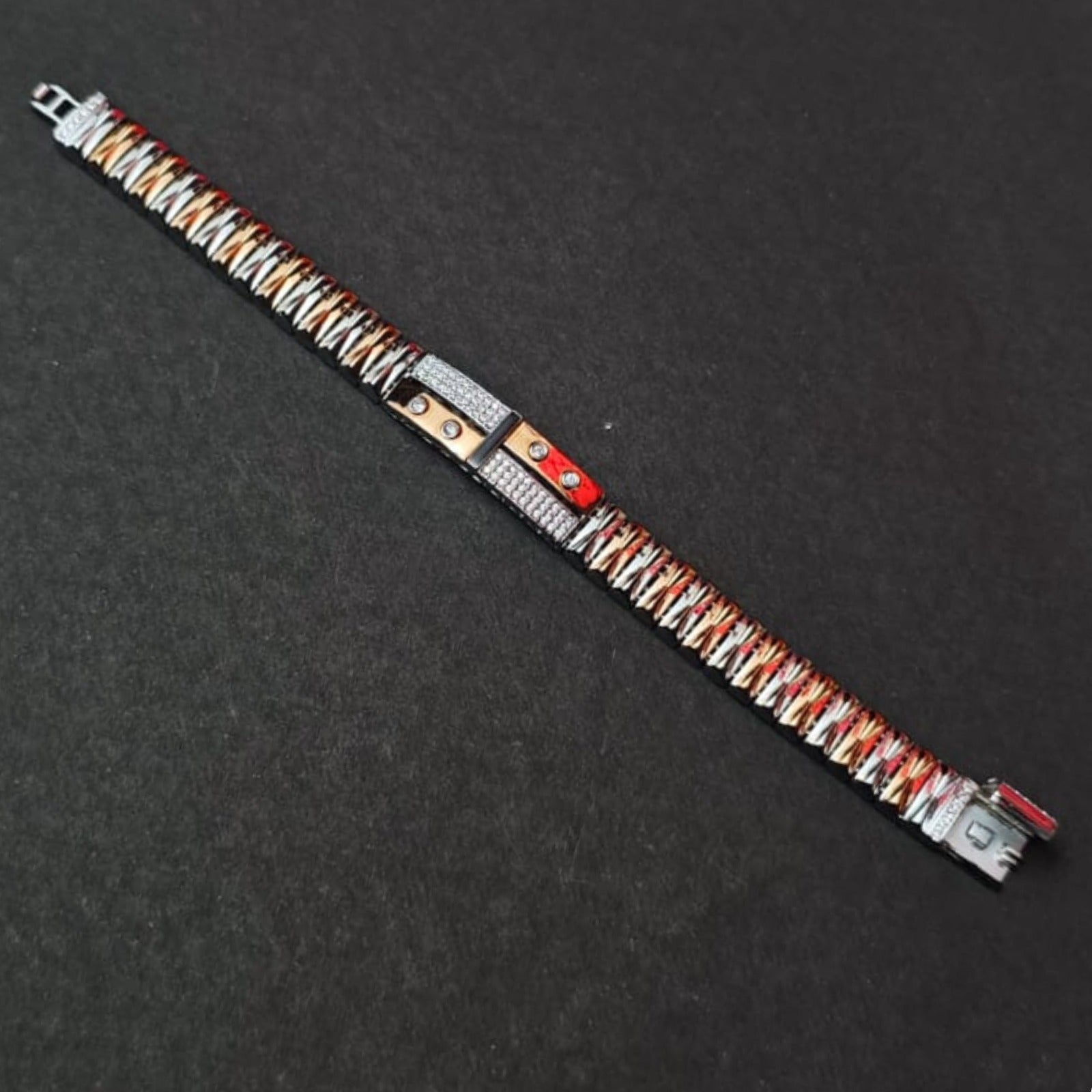 Silver Tri-Tone Fusion Bracelet