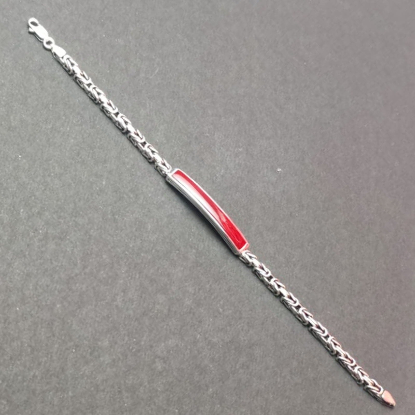 Silver Red Line Bracelet