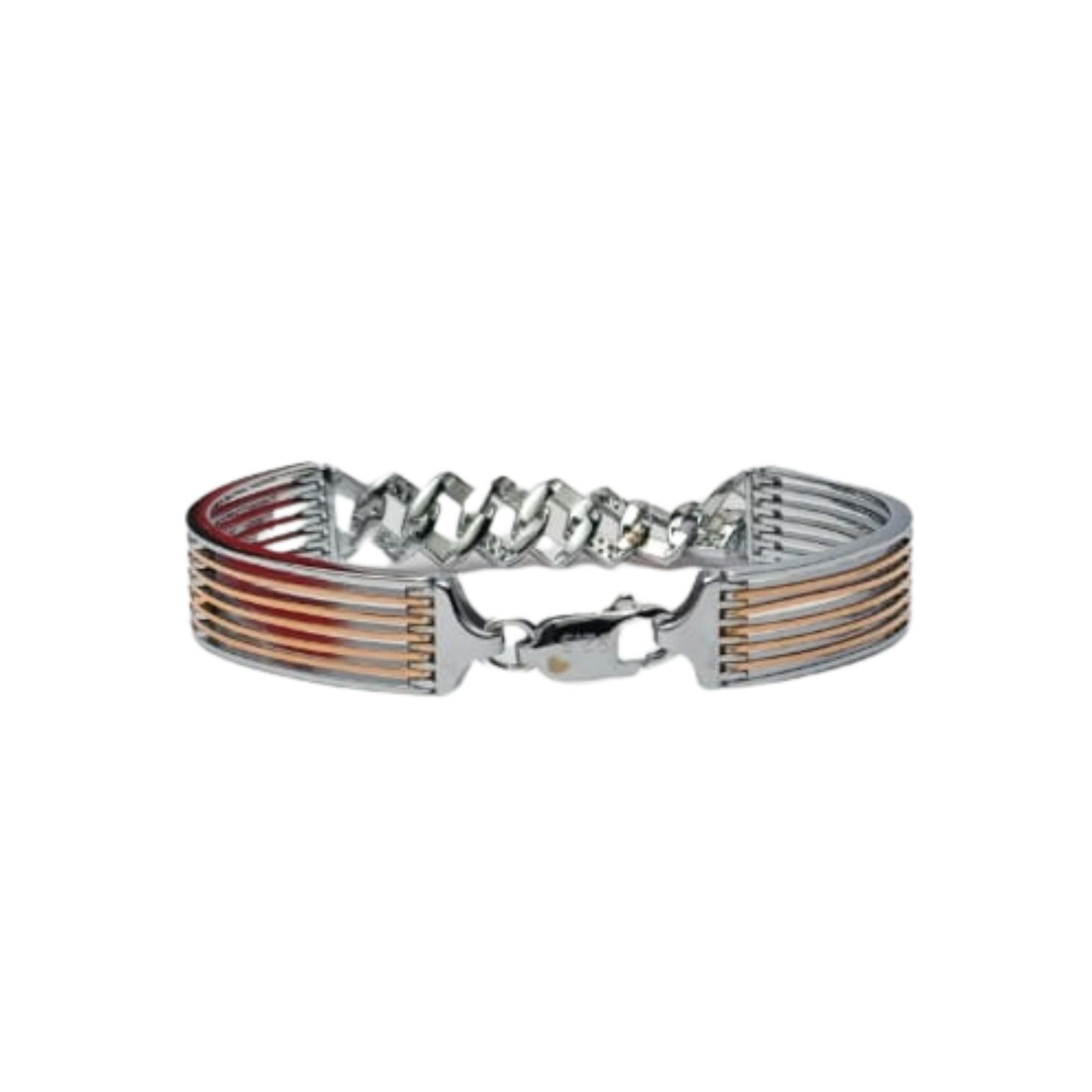 Silver Dual-Tone Link Bracelet