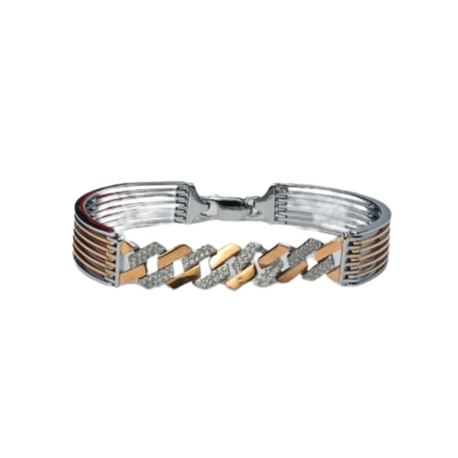 Silver Dual-Tone Link Bracelet