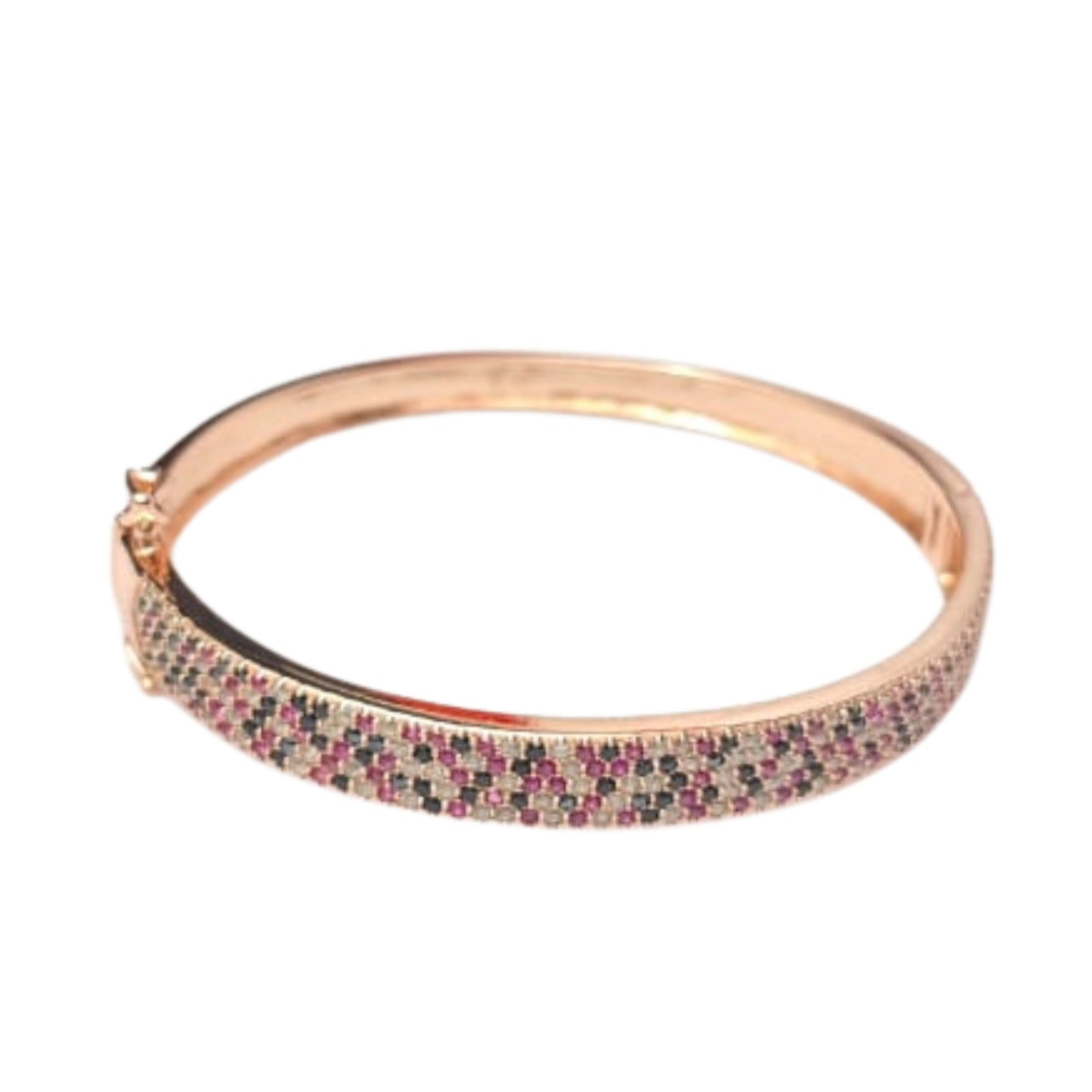 Silver Ruby Stone Bangle